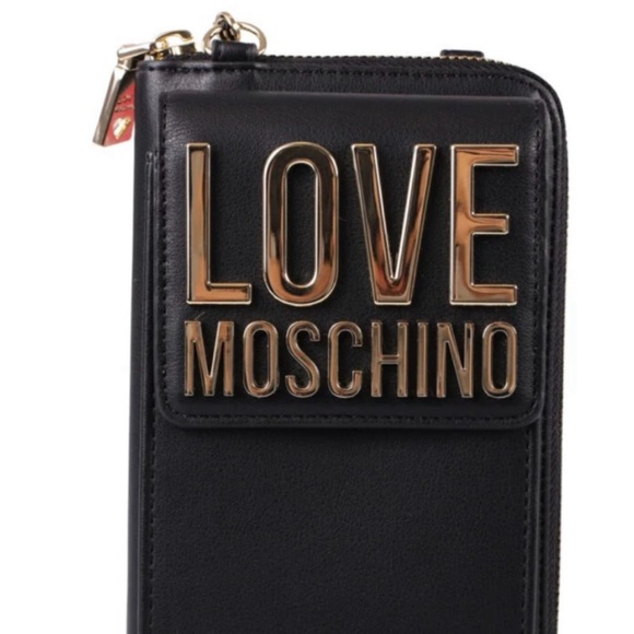 MOSCHINO phone wallet with gold Logo - Picture 2 of 6